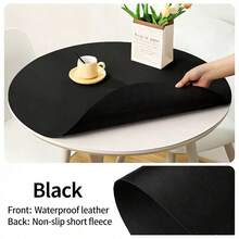 1pc Minimalist & Fashionable Round PU Leather Placemat, Suitable For Dining Table, Coffee Table, Desk, Manicure Desk, Coaster, Various Round Tabletops, Waterproof, Oil-Proof, Easy To Clean - Multicolor - View 57
