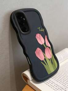 1 ốp lưng điện thoại Dopamine 3D viền lượn sóng lỗ lớn, tương thích với iPhone 11/12/13/14/15/16/16 Pro Max, vỏ bảo vệ mềm mại và thoải mái, tương thích với iPhone 17/17 Pro/17 Pro Max/Air, ốp lưng chống trượt lượn sóng, thiết kế tối giản, họa tiết sáng tạo, ốp lưng hình hoa tulip bền chắc, phiên bản quốc tế, không phải phiên bản nội địa. - màu đen - Xem 6