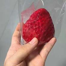 Solid Snow-Topped Strawberry Squishy Toy With A Soft, Silicone-Like Feel For Stress Relief And Venting - Solid, Large Red Strawberries - View 1