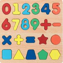 Number Puzzle Wooden Puzzles For Toddlers 3 4 5 Year Old, Shape Learning Puzzles Toys With Puzzle Board & Number Blocks, Preschool Educational For Girls Boys - 彩色 - 查看 8