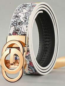 卡通印花自动扣腰带，男士及青少年适用 - 彩色 - 查看 2