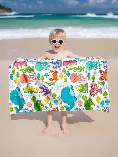 1 chiếc khăn tắm biển trẻ em họa tiết sinh vật biển, chất liệu microfiber siêu mềm, cỡ lớn, thấm hút cực tốt, thích hợp cho du lịch, hồ bơi, lặn, lướt sóng, yoga, cắm trại. Có nhiều kích cỡ khác nhau, phụ kiện bãi biển cho bãi biển, hồ bơi, du lịch, cắm trại, yoga.