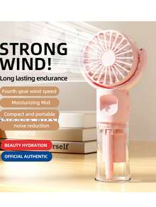 1pc New Handheld Mist Fan, USB Rechargeable Electric Fan With Misting Function, Best Summer/Holiday Gift For Family And Friends - Multicolor - View 10