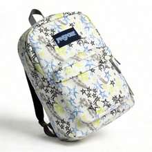 1 Pieza Mochila con patrón de letras de colores opcionales, mochila para portátil de gran capacidad impermeable de poliéster con correas acolchadas con forma de arco, mochila escolar minimalista para estudiantes, adecuada para el campus diario y viajes, unisex - Aliento de bebé blanco - Ver 5