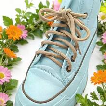 1 Pair 120CM Fashionable Round Khaki Shoelaces Suitable For Flats, Casual Shoes, Sneakers, Shoe Accessories, Shoelaces Only (Shoes Not Included) - Khaki - View 3