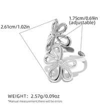 Frminee 3 Stücke/1 Stück Boho-Stil Blumen & Schmetterling Edelstahl Ring Set, Statement Ringe, verstellbare goldfarbene Ringe, geeignet für den täglichen Gebrauch, Urlaub und als Geschenk - Silber - Übersicht 8