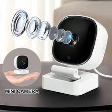 1pc 1080P Full HD Smart Mini Pet Camera, Supports WiFi Connection, Two-Way Audio, Motion Detection, Night Vision, Remote Viewing Via Mobile App. Powered By USB, No Built-In Battery. Suitable For Indoor/Outdoor Home Monitoring Of Pets Like Cats And Dogs. - White - View 5