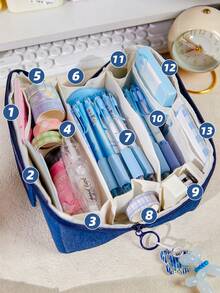 1 Peça Estojo de Lápis de Maçã Cartoon em Denim, Bolsa de Papelaria de Grande Capacidade Minimalista para Homens e Mulheres Estudantes, Bolsa para Suprimentos de Escritório, Bolsa de Armazenamento de Ferramentas Cosméticas, Estojo de Lápis de Grande Capacidade e Alta Qualidade, Acessórios de Escritório, Adequado como Presente do Dia dos Namorados, Suprimentos Escolares, Itens de Entretenimento Escolar, Prêmios Escolares, Itens de Sala de Aula de Professor, Itens Essenciais de Volta às Aulas - Cowboy da Maçã - Visão 3