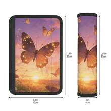 Funda única para cinturón de de coche con estampado de mariposa, almohadilla para el hombro del cinturón de del interior del coche - Multicolor - Ver 8
