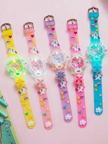 1pc/Set Unicorn Glow Jelly Watch, Multi-Color Silicone Flashing Light Quartz Wristwatch For Teens, Suitable For Daily Wear, Gifts, Year-End Promotion, Online Exclusive, Birthday Present - Multicolor - View 2