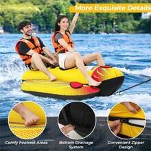 Yellow Inflatable Towable Tube Banana Boat For Boating,Inflatable Boat, Inflatable Floating Object, Rubber Boat - Yellow - View 8