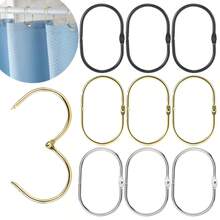 10 piezas/30 piezas/50 piezas Ganchos y anillos decorativos para cortina de ducha a prueba de óxido en forma oval, anillos metálicos para cortina de baño, anillos giratorios, negro/dorado/plateado - Multicolor - Ver 3