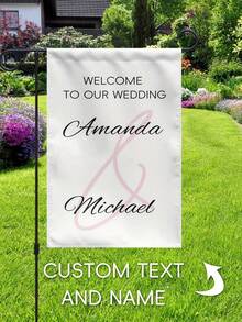 Custom Garden Flag, Bride Flag, Floral Wedding Flag, Wedding Welcome Flag, Bride Party Gift Flag, Wedding Decoration, Multiple Sizes Available - Multicolor - View 4