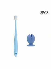 Small Dog & Cat 360° Soft Silicone Toothbrush With Suction Cup, Gentle Pet Oral Care Accessory, Luxury Silicone Fish-Shaped Toothpaste Holder, Battery-Free - Multicolor - View 9