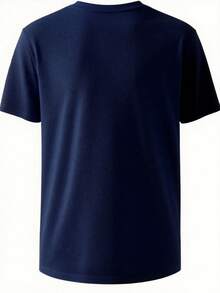 T-Shirt With Cross Print - Casual Short Sleeve Navy Blue T-Shirt, Thorns And Holy Chalice Design, Religious Icon, Crew Neck, Suitable For Religious Events And Daily Wear, Cross Pattern T-Shirt, Church T-Shirt, Christian T-Shirt - 紅色 - 查看 11