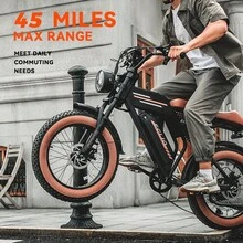 749W Motor Electric Bike For Adults,, 48V13Ah Battery 80 Miles Range, 20MPH Speed, 20inch Off-Road Tire Ebike, F02 Mountain Electric Bike, 7-Speed Ebike, Commuter EBike, Dual Disc Brake For Snow, Valentine's Day Gifts, Bike For SPRING - Black - View 6