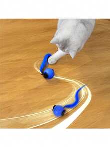 Juguete interactivo para gatos con bola y cola en movimiento rápido, rotación automática de 360°, velocidad ajustable, adecuado para gatos adultos aburridos, atractivo para que los gatos jueguen, accesorio divertido para gatos, hecho de material PetSafe de alta calidad, adecuado para gatitos traviesos y propietarios de mascotas - Ver 5