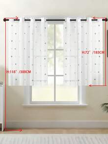 1/2 tấm rèm voan thêu cổ điển kiểu Châu Âu, rèm trắng trong suốt thích hợp cho phòng ngủ, ban công, phòng khách, rèm cửa sang trọng, rèm ren trắng thanh lịch được trang trí bằng họa tiết thêu lá tinh tế, rèm polyester mờ cho phòng khách, phòng ngủ, văn phòng và các dịp khác - Có thể giặt máy, rèm trang trí phòng ngủ. - Nhiều màu - Xem 20