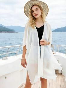 Khăn choàng voan mỏng, khăn quàng cổ đi biển, kiểu dáng rộng rãi, chống tia UV cho kỳ nghỉ hè, thích hợp cho sân khấu, du lịch, chụp ảnh, kimono. - Nhiều màu - Xem 12