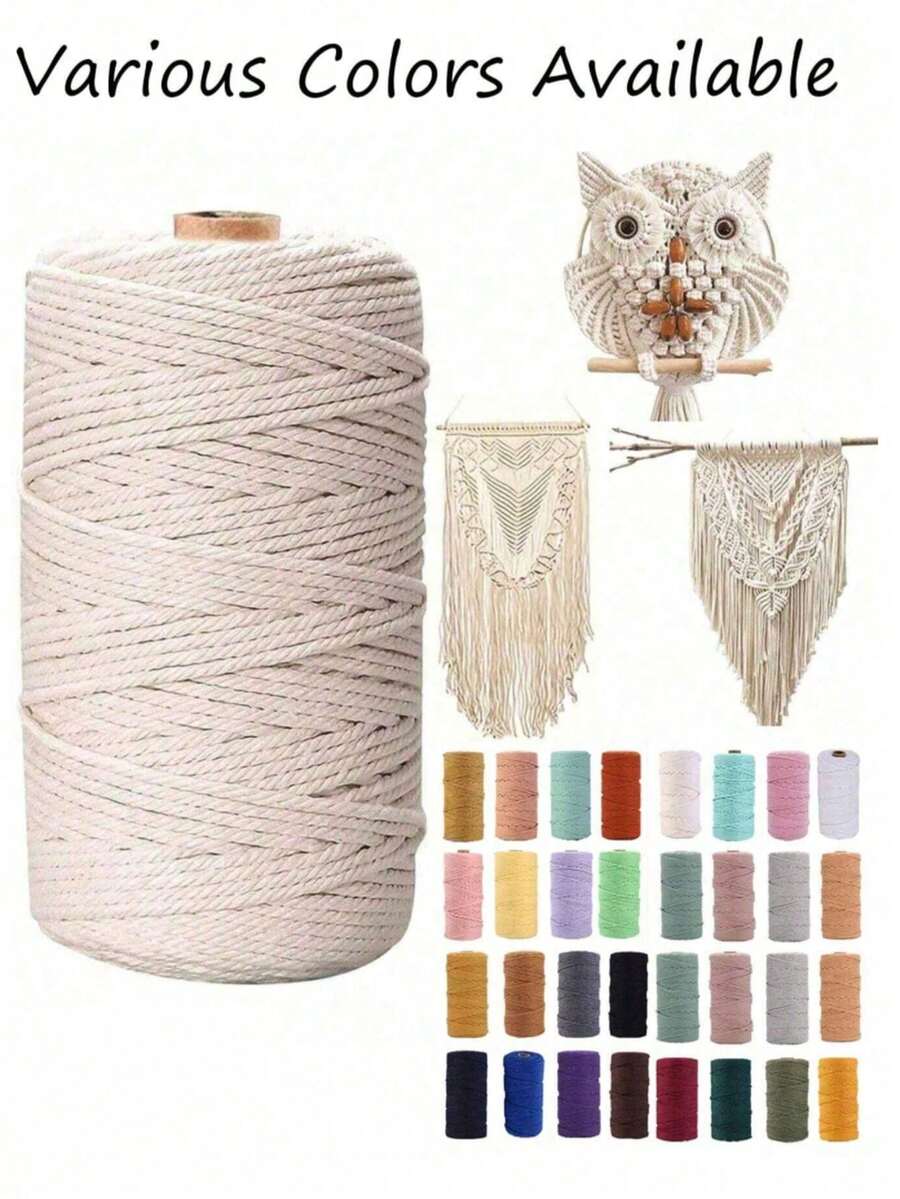 2mm*100m Lace Rope, Thick Natural Woven Rope, 4-Strand Braided Rope, Suitable For Wall Decor, Clothes Rack, DIY, Home Decor, Gift Packaging - 2mm100 Meters - View 1