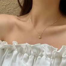 1件可调节极简心形吊坠项链，简约优雅的设计，适合日常佩戴和婚礼等场合。情人节配饰。 - 樣式1 - 查看 2