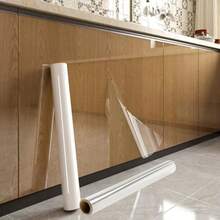 1卷自粘防水防刮耐磨可移除无残留加厚哑光易贴米白色简约奶油风格柔和纹理壁纸，适用于客厅背景墙、出租房、老房子墙面、家具翻新 - 靜電吸附貼紙 - 查看 5