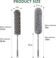 SetSail Dusters For Cleaning, 100-Inch Extra-Long Duster With Extension Pole Bendable Microfiber Head Washable Ceiling Fan Cleaner Duster Kit For High Ceilings, Corner, Furniture - ColorA - View 2