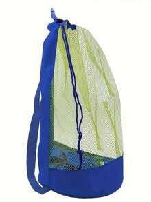 4pcs Summer Beach Mesh Large Capacity Storage Bags, Polyester Drawstring Travel Backpacks - Multicolor - View 4