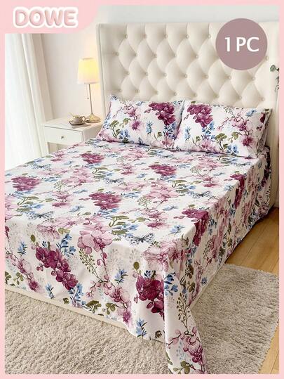 1 bộ ga trải giường in hoa bằng vải polyester nhẹ 100%, thoáng khí, trang trí phòng ngủ, phù hợp cho người lớn và thanh thiếu niên.
