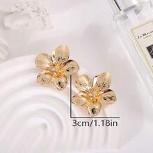 1 Đôi bông tai hoa hai lớp thời trang dành cho nữ - Bạc - Xem 5