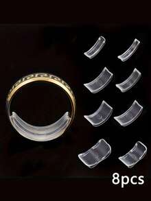 8pcs Transparent Silicone Ring Size Adjusters, Unisex, Adjustable Ring Size Without Replacement - Ring Adjuster - View 3