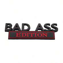 Emblema de edición mala, insignia de cola de automóvil mala, etiqueta de modificación divertida de automóvil, calcomanía de parachoques de carrocería apta para vehículo universal (negro y blanco) - Blanco y negro - Ver 4