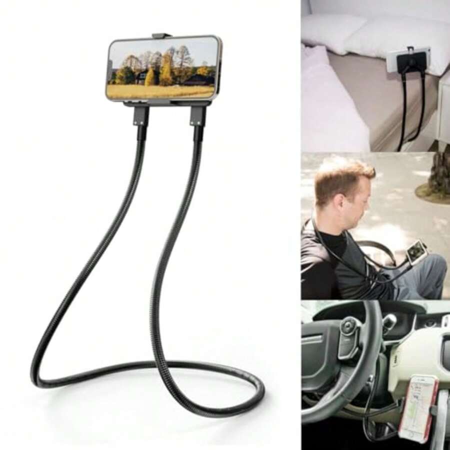Cell Phone Holder Universal Mobile Phone Stand Lazy Bracket DIY Flexible Mount Stand with Multiple Function Black - Negro - Ver 1
