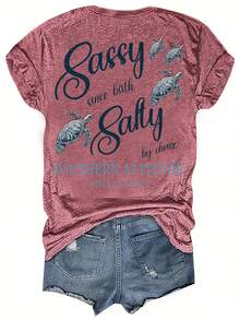 Women'S Casual Short Sleeve T-Shirt - "Salty Like Me" Sea Turtle Graphic Print, Vibrant Red Relaxed Fit Round Neck Top, Medium Stretch Machine Washable All-Season Beach Vacation & Casual Attire, Summer Clothing, Notch Detail Shirt, Comfortable FabricLoose Fit Benito Bowl,Big Game, Football Fast Delivery Women'S Casual And Stylish Short-Sleeved Printed Shirt/T-Shirt, Breathable, Suitable For Outdoor Sports, Everyday Wear, Birthday Gifts, Christmas Gifts, Halloween Gifts, Or As A Commemorative Shirt For Friends Or Loved Ones. Also Suitable As A Pullover - trắng - Xem 10