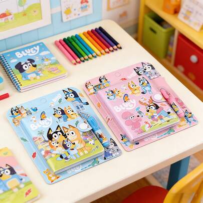 10pcs Blue 4-Color Ballpoint Pen Stationery Set, Multi-Color Pen And Notebook Combination, Fashionable Stationery Set, Exquisite Design, Luxury, Popular, Minimalist Design, Vibrant Colors, Durable, High Quality, Smooth Writing, Portable, Practical Stationery