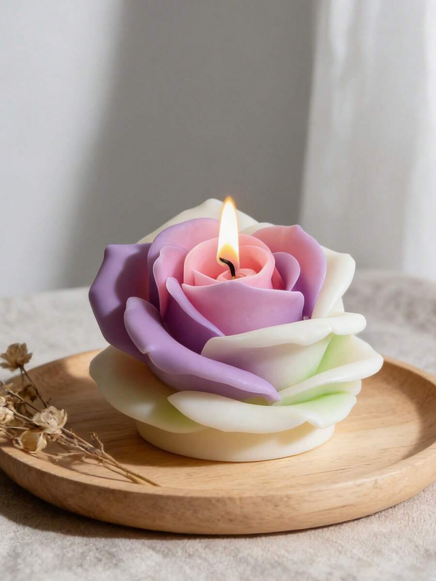 Molde de silicona grande en forma de rosa rosa 3D, reutilizable y fácil de desmoldar, apto para cera, jabón, resina, moldes de yeso, arcilla, con textura de pétalos delicada, adecuado para bodas, Día de San Valentín, Día de la Madre y decoración del hogar - A - Ver 1