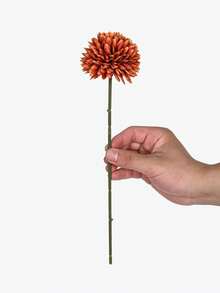 1pcs Artificial Chrysanthemum Flower Balls, Embroidered Flower Balls, Wedding Decor, Home Vase Decor, Dining Room, Living Room, Bedroom, Bridal Bouquet, Wrist Corsage, Boutonniere, Birthday Party Decor, Valentine's Day Gift, Autumn Decor, Back To School Room Decor, School Supplies - 亮橙色 - 查看 2