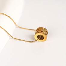 1 chiếc dây chuyền móc áo len tối giản, mặt dây chuyền hai vòng bằng thép không gỉ cao cấp, phù hợp cho cả nam và nữ, quà tặng Ngày của Cha. - Nhiều màu - Xem 4