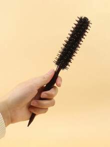 Bộ 3 lược tròn mini, lược cuộn tóc nhỏ cán gỗ, dụng cụ tạo kiểu tóc bằng lông nylon phù hợp với kiểu tóc hijab, uốn tóc mái và nâng chân tóc. - màu nâu - Xem 6