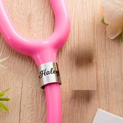 Custom Name Stethoscope Charm, Personalized Name Stethoscope ID Ring, Gift For Doctor/Nurse, Personalized Stethoscope Name Badge, Stethoscope Name Tag