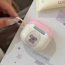 Ốp tai nghe hình gấu Koala chấm bi tối giản, tương thích với Pro 3, New Pro 2, Apple 4, ốp tai nghe cá nhân hóa tối giản dành cho nữ. - Hồng - Xem 11