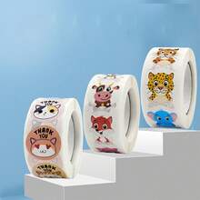1 bộ nhãn dán bán sỉ cho cửa hàng văn phòng phẩm trẻ em, nhãn dán phần thưởng hình động vật hoạt hình dễ thương, nhãn dán phần thưởng khuyến khích giáo viên mẫu giáo. - Nhiều màu - Xem 2