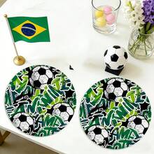 Un set complet de suporturi de masă pentru Cupa Mondială, cu modele de fotbal, atletism și victorie, potrivite pentru utilizare primăvara, vara, toamna și iarna. Adoptă un design multicolor și este țesut din fibră 100% poliester. - Multicolor - Vizualizare 8