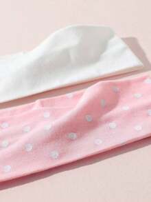 2pcs/Set Women's Fashion Polka Dot Print Soft Non-Slip Headband, Elastic Yoga Sports Headband Hair Accessories, Versatile For Daily Wear, Suitable For Multiple Occasions Fashion Hair Bands Women Bandana - 白色 - 查看 2