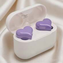 Heart Wireless Bluetooth Earbuds, Cute In-Ear Headphones With Charging Case, Noise Cancelling Earphones For Girls, Valentine's Gift - 查看 3