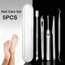Nail Professional Muti Function Cuticle Pusher Remover Nail Care Manicure Tools Kits, Stainless Steel Pedicure Tool Set Professional Foot Care Exfoliator For Smooth Light Beige, Portable Travel Case Included - Multicolor - View 1