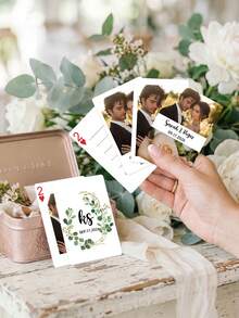 Personalized Wedding Poker Cards,Custom Photo & Text, Personalized Initials & Date Poker Deck With 14 Styles,Perfect For Bridal Party Gifts & Table Decor,Wedding Favors & Table Games,Calendar/Monogram/Photo Styles, Perfect For Wedding Souvenirs - Multicolor - View 3