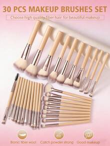 44件套化妆刷套装，包含：30支化妆刷、3个化妆海绵、3个化妆楔、4个迷你气垫粉扑、1个刷子清洁工具、1个发圈、2根碗挂绳。4/14/30/44，化妆刷套装，化妆刷套装，化妆刷套装，全套化妆工具，化妆刷套装，化妆刷套装，化妆礼盒套装 - 彩色 - 查看 13