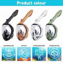 Máscara de buceo de cara completa de silicona, máscara de buceo seca, máscara de buceo portátil desmontable con soporte para cámara, adecuada para viajes, artículos esenciales de playa, accesorios de playa, flotador de piscina - Blanco - Ver 2