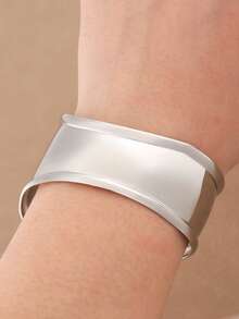 SUPBORA 1 chiếc vòng tay bằng thép không gỉ thời trang, kiểu dáng cong độc đáo, trơn nhẵn, phù hợp cho nữ. - Nhiều màu - Xem 7